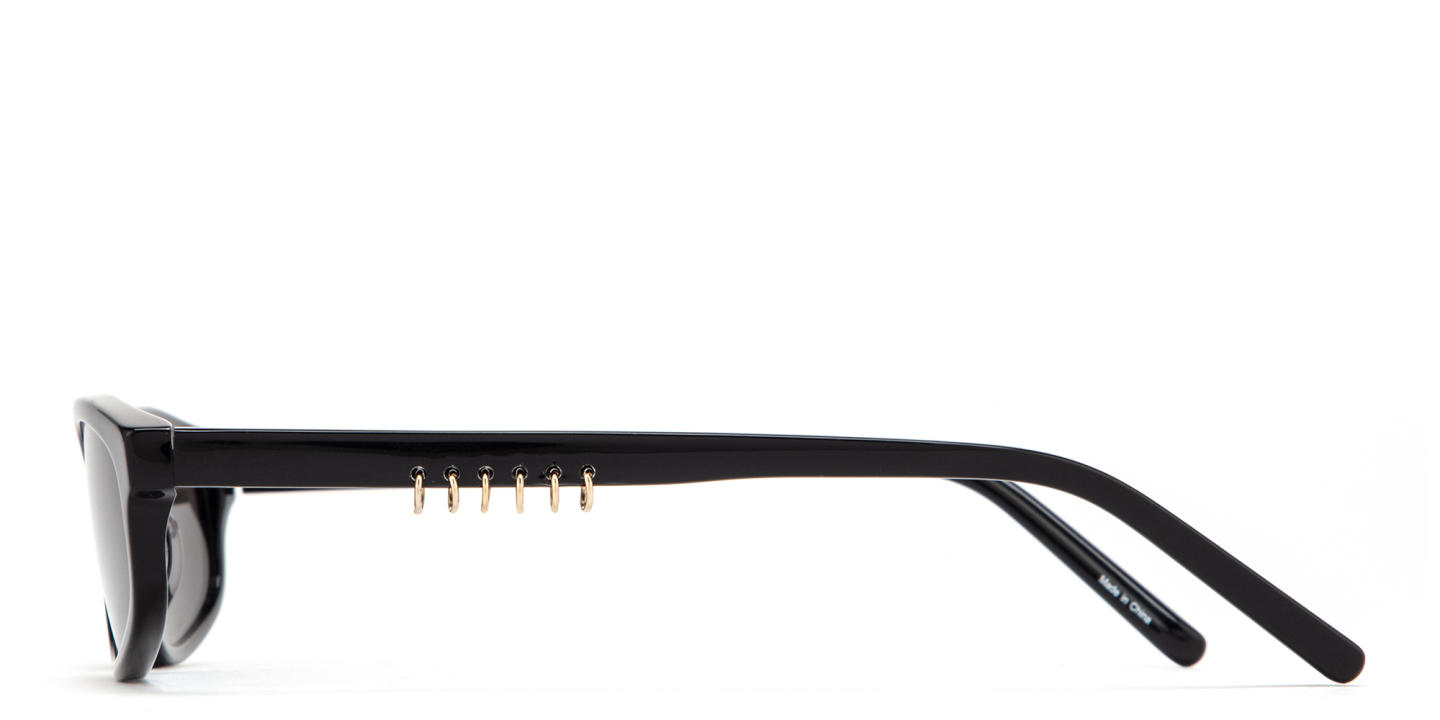 Shop TRICE Gala Irregular Sunglasses in Black online.