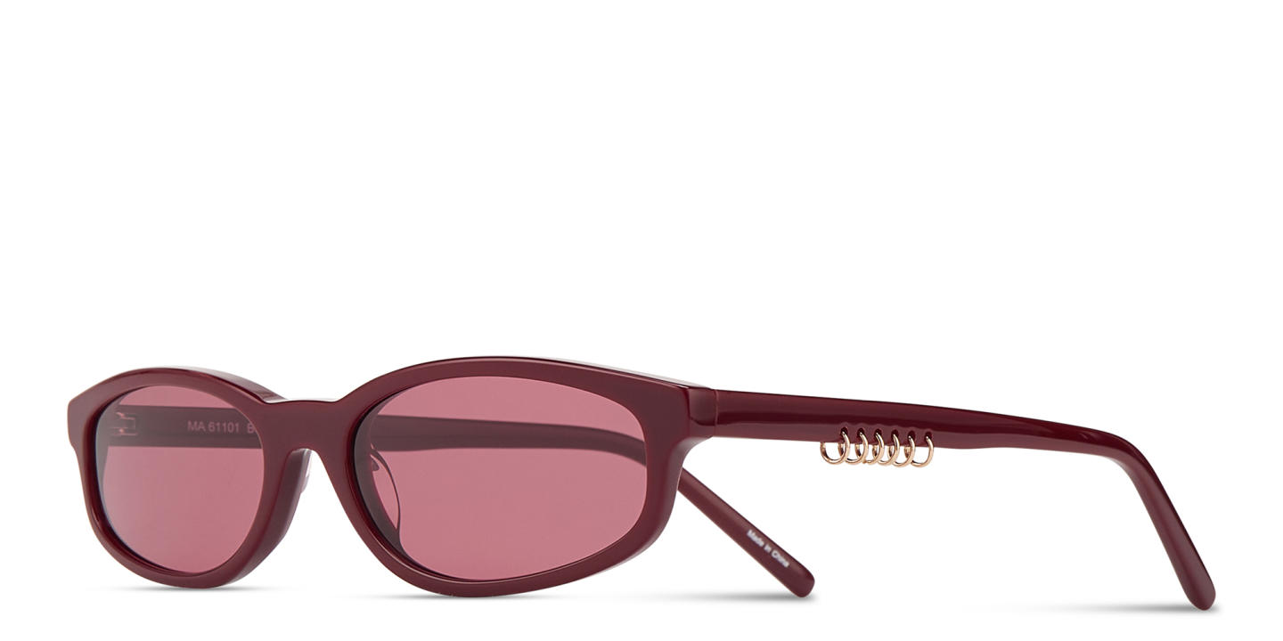 Shop TRICE Gala Irregular Sunglasses in Burgundy online.