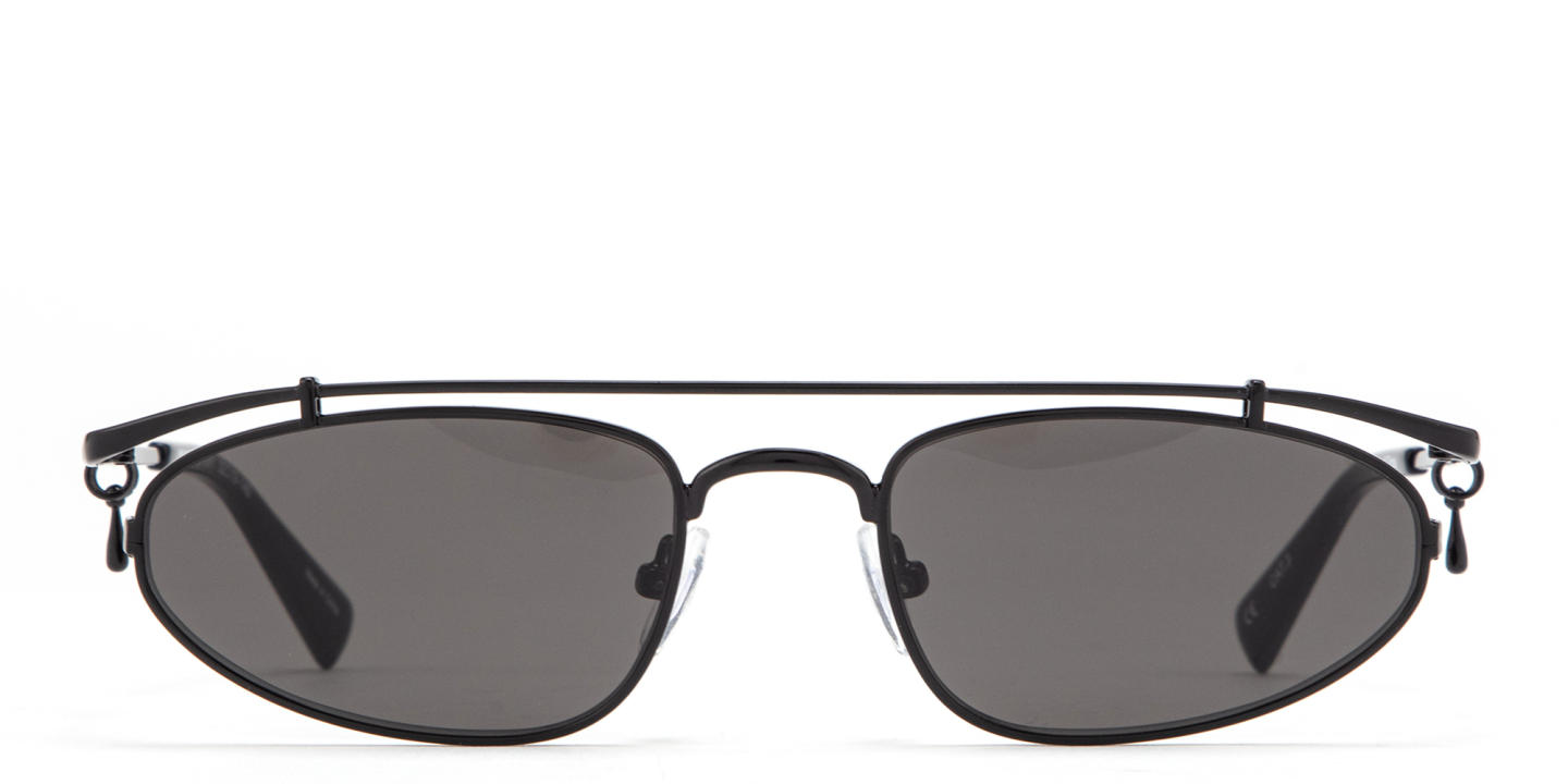 Shop TRICE Nori Irregular Sunglasses in Black online.
