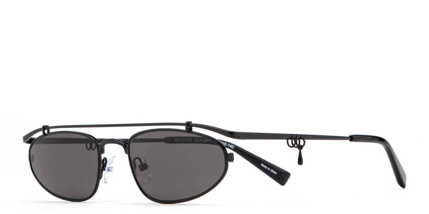 Shop TRICE Nori Irregular Sunglasses in Black online.
