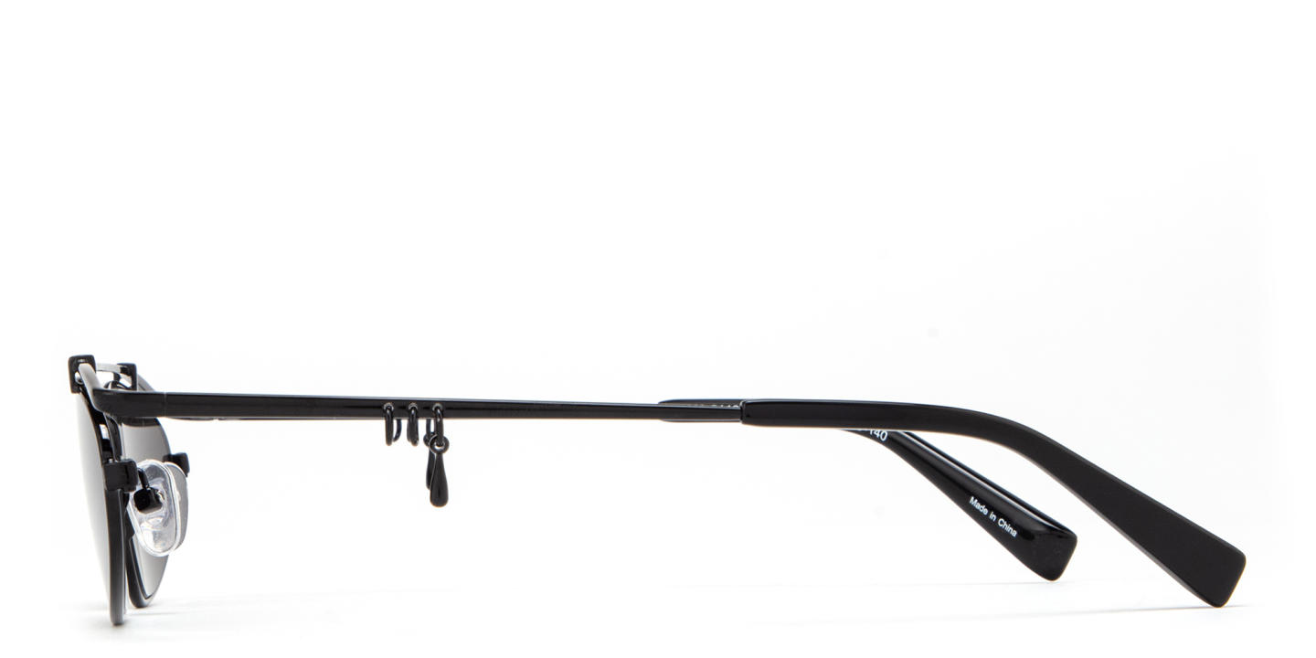 Shop TRICE Nori Irregular Sunglasses in Black online.