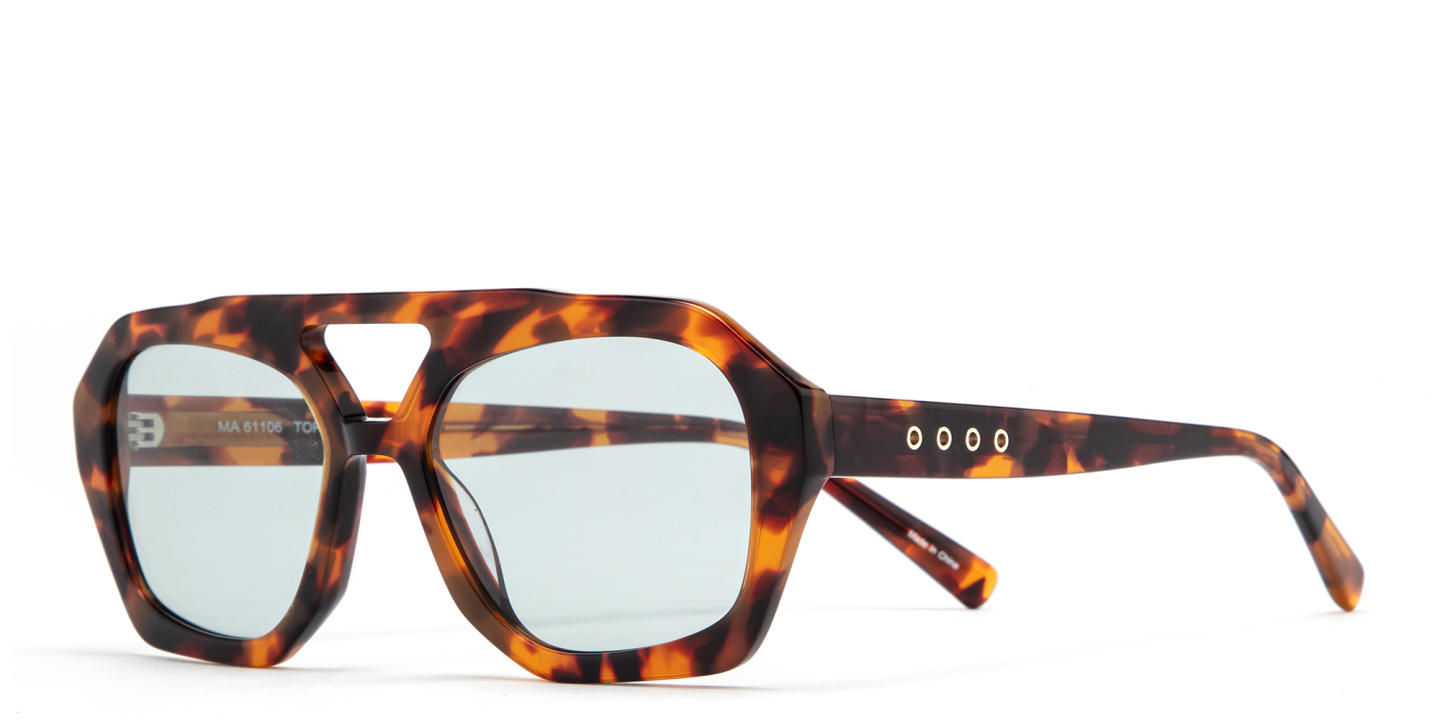 Shop TRICE Malaka Irregular Sunglasses in Tortoise online.