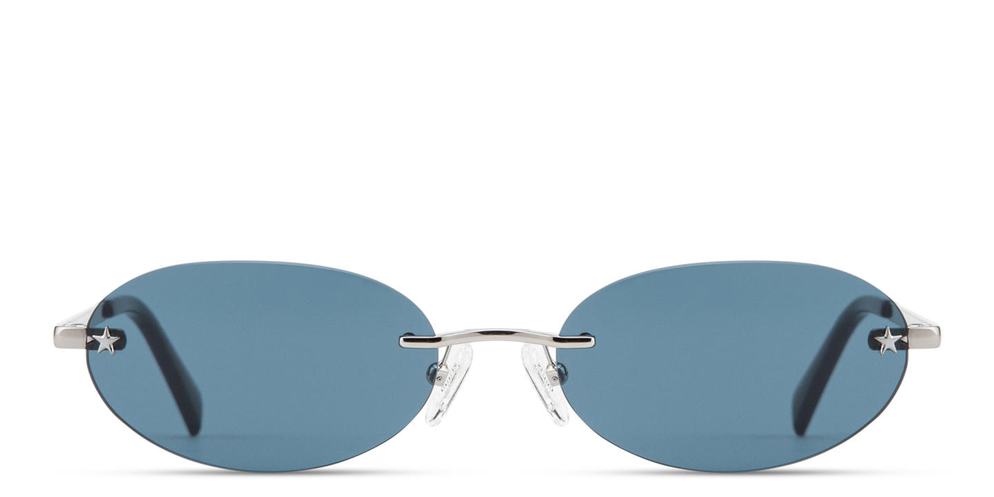 Shop Guess Jeans Unisex Rimless Oval Sunglasses in Gunmetal online.