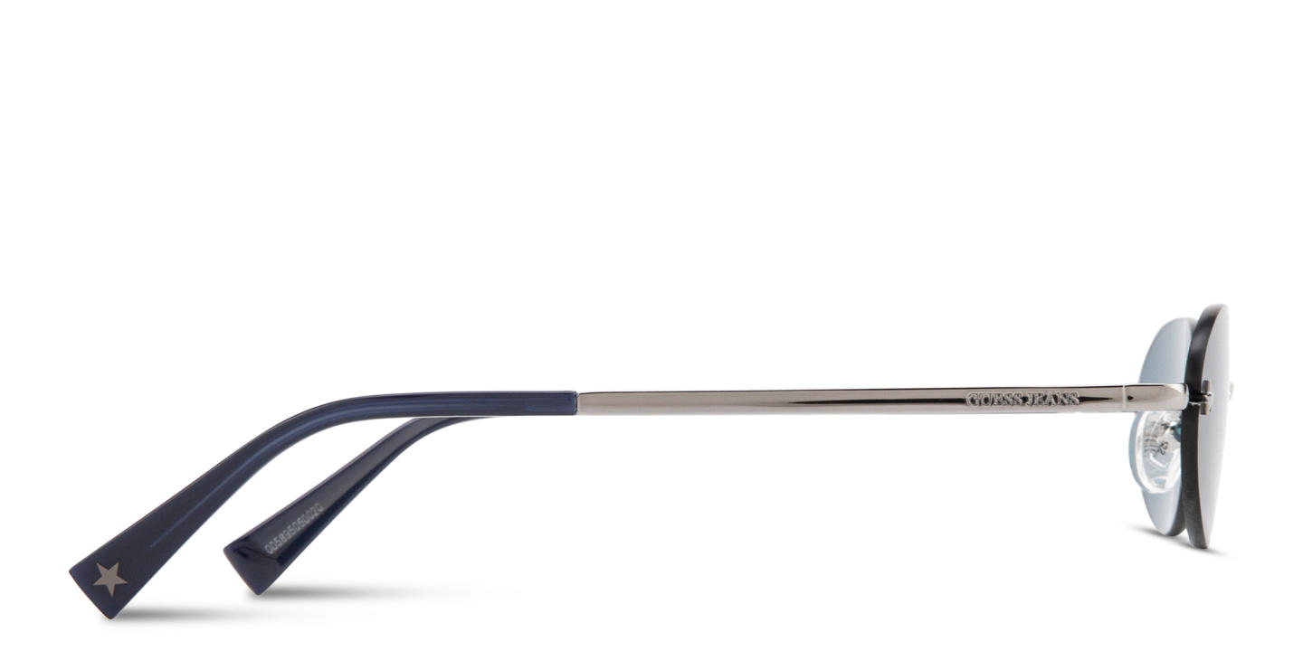 Shop Guess Jeans Unisex Rimless Oval Sunglasses in Gunmetal online.