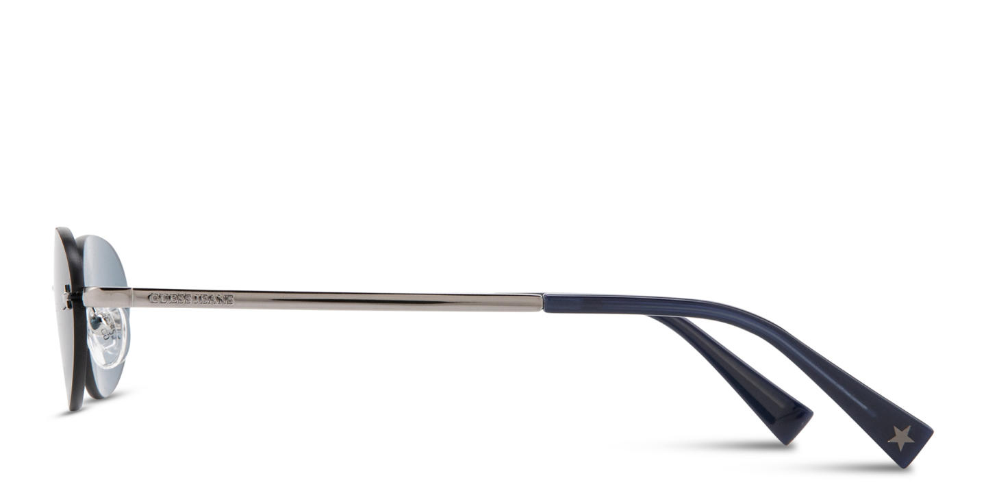 Shop Guess Jeans Unisex Rimless Oval Sunglasses in Gunmetal online.