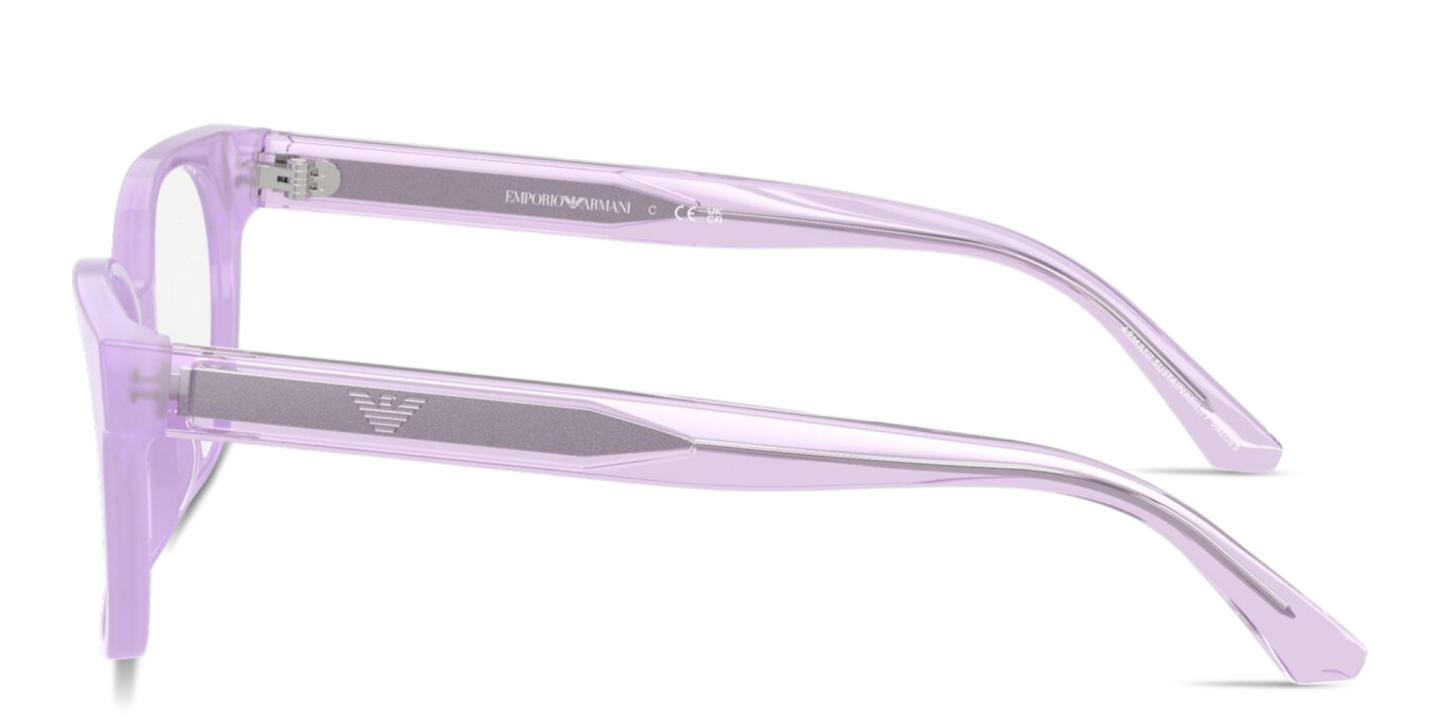 Shop Emporio Armani Eagle Logo Kids Square Eyeglasses in Opal Lilac online.