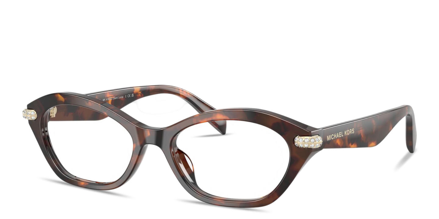 Shop Michael Kors Saint Lucia Oval Eyeglasses in Tortoise online.