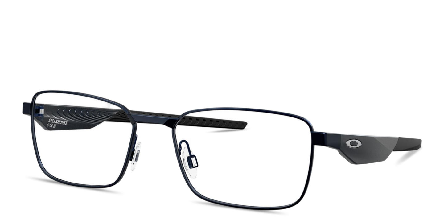 Shop Oakley Steakhouse Unisex Wide Rectangle Eyeglasses in Matte Midnight online.