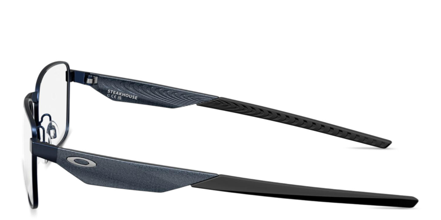 Shop Oakley Steakhouse Unisex Wide Rectangle Eyeglasses in Matte Midnight online.