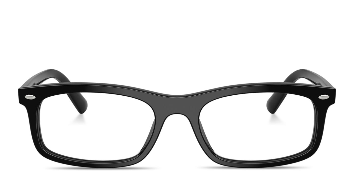 Shop Ray-Ban Optics Unisex Rectangle Eyeglasses in Black online.
