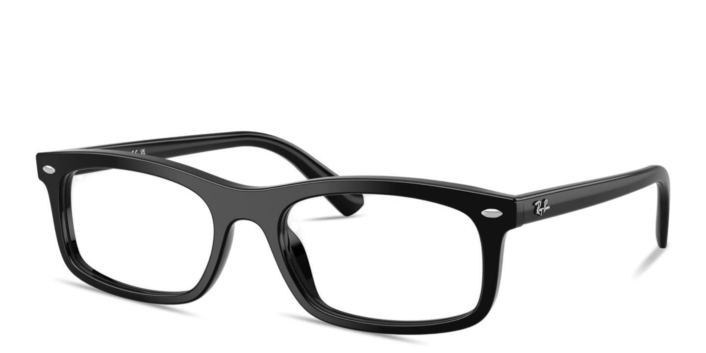 Shop Ray-Ban Optics Unisex Rectangle Eyeglasses in Black online.