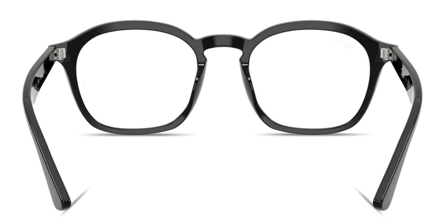 Shop Ray-Ban Embossed Logo Unisex Square Eyeglasses in Black online.