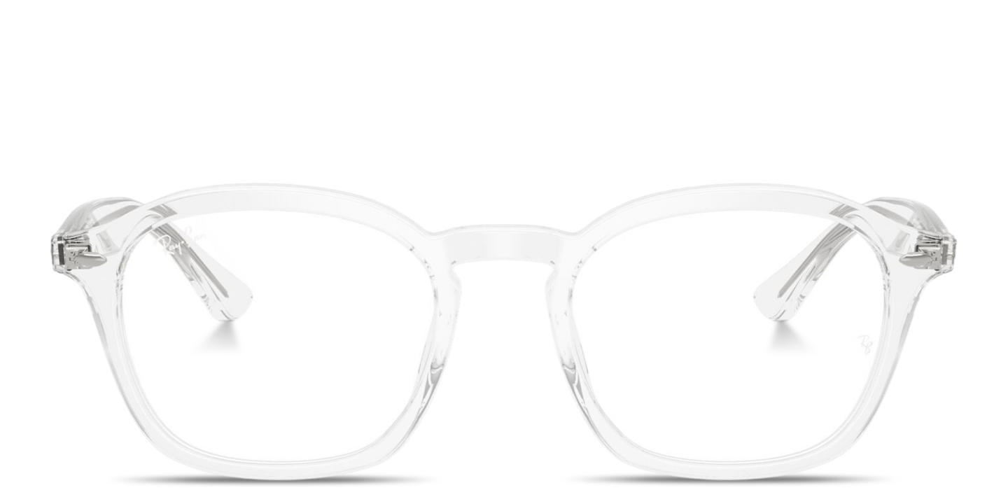 Shop Ray-Ban Embossed Logo Unisex Square Eyeglasses in Transparent online.