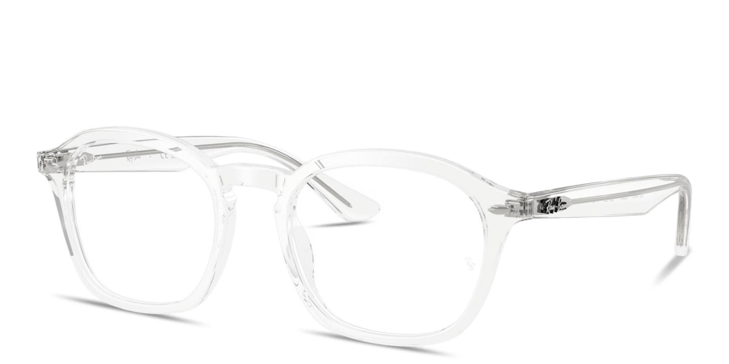 Shop Ray-Ban Embossed Logo Unisex Square Eyeglasses in Transparent online.