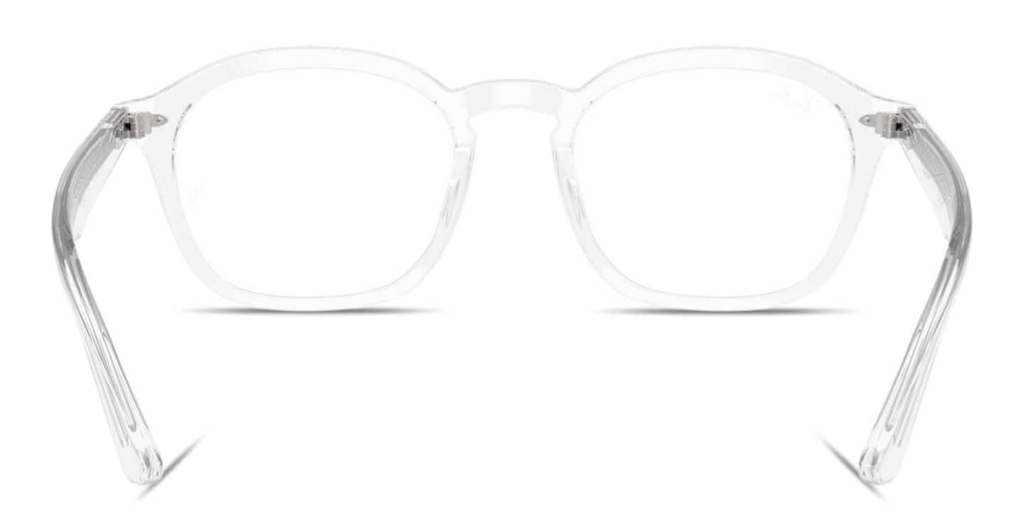 Shop Ray-Ban Embossed Logo Unisex Square Eyeglasses in Transparent online.