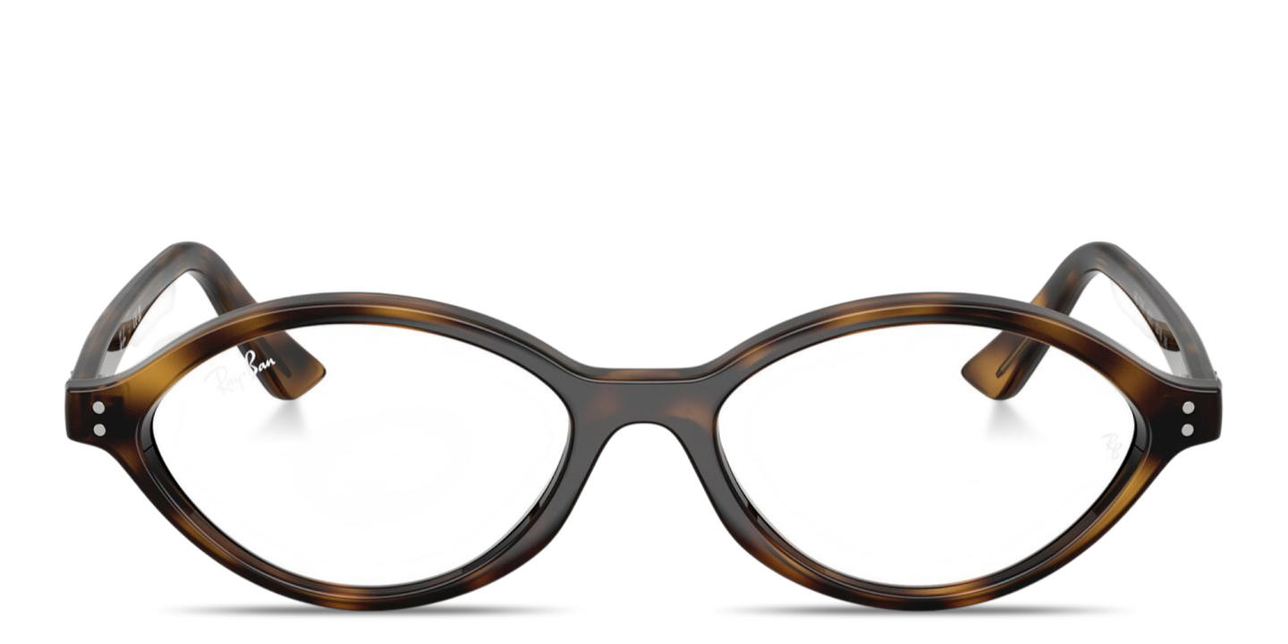 Shop Ray-Ban Romy Optics Unisex Irregular Eyeglasses in Havana online.