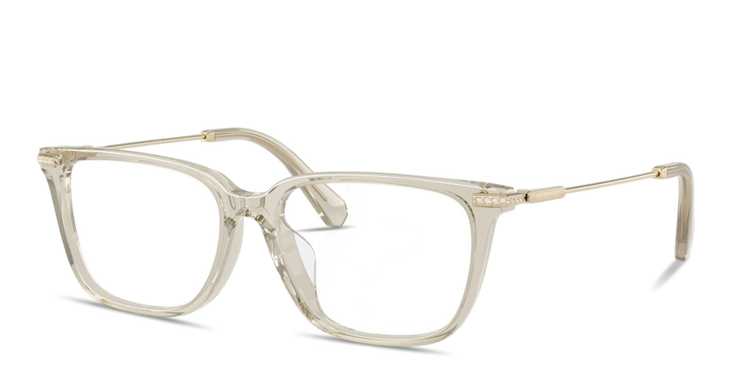 Shop Swarovski Crystal Pillow Eyeglasses in Transparent Beige online.