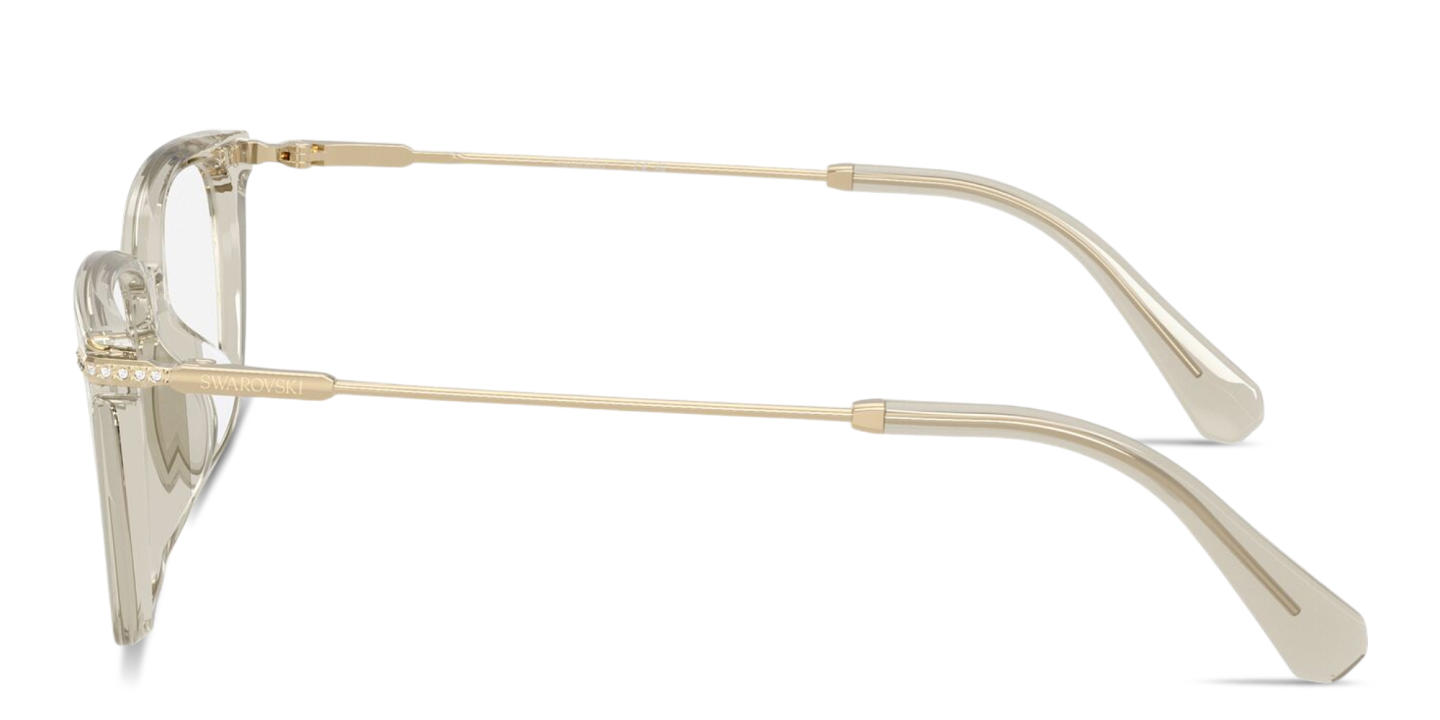 Shop Swarovski Crystal Pillow Eyeglasses in Transparent Beige online.