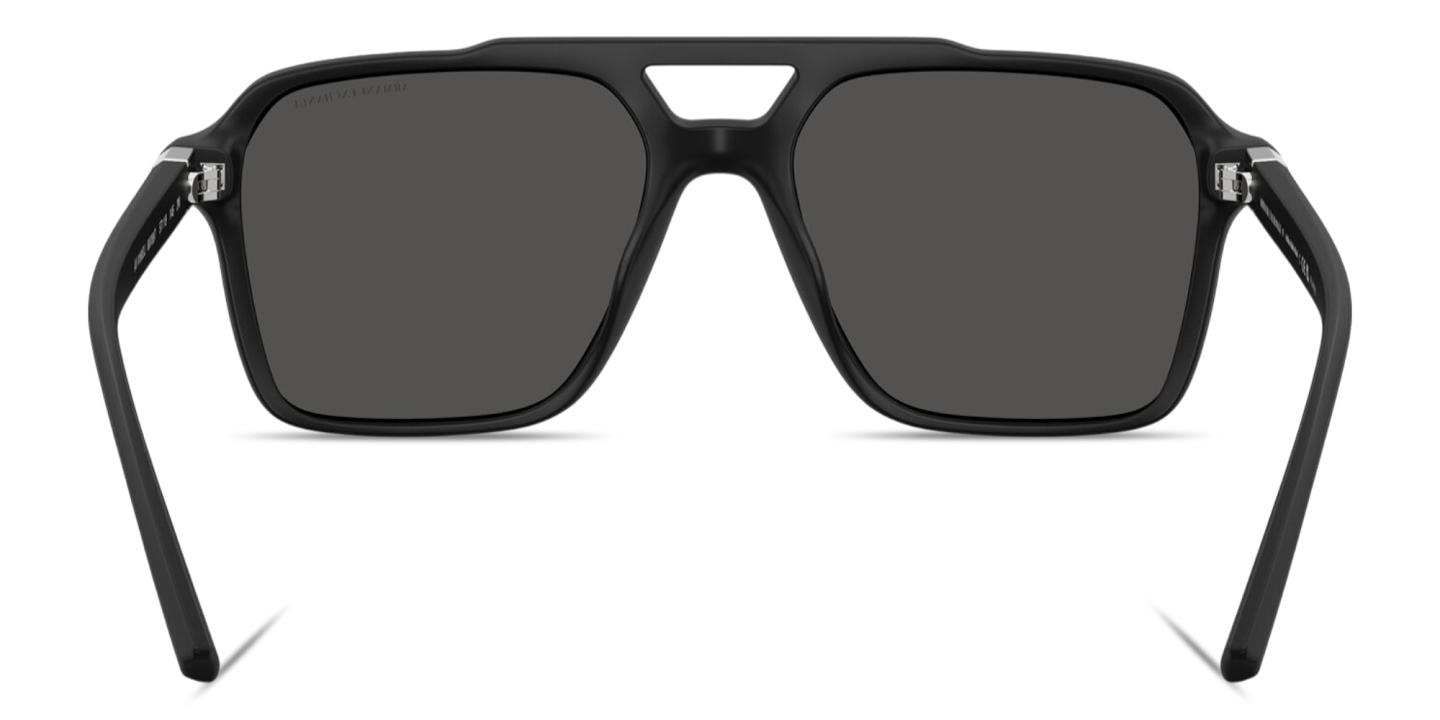 Shop Armani Exchange A|X Pilot Sunglasses in Matte Black online.