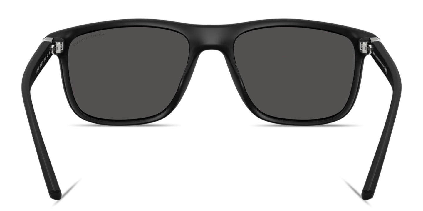 Shop Armani Exchange A|X Logo Pillow Sunglasses in Matte Black online.