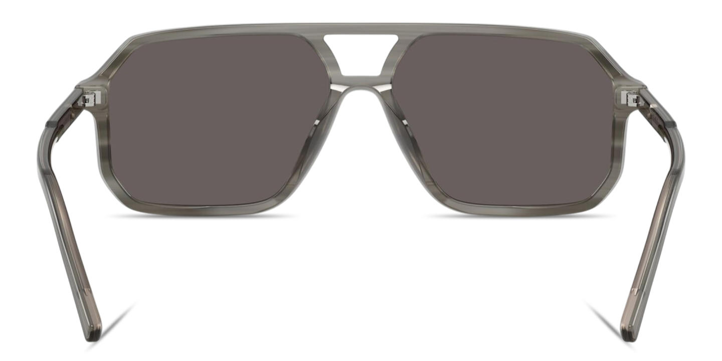 Shop Dolce & Gabbana Logo Signature Unisex Pilot Sunglasses in Grey On Striped Grey online.