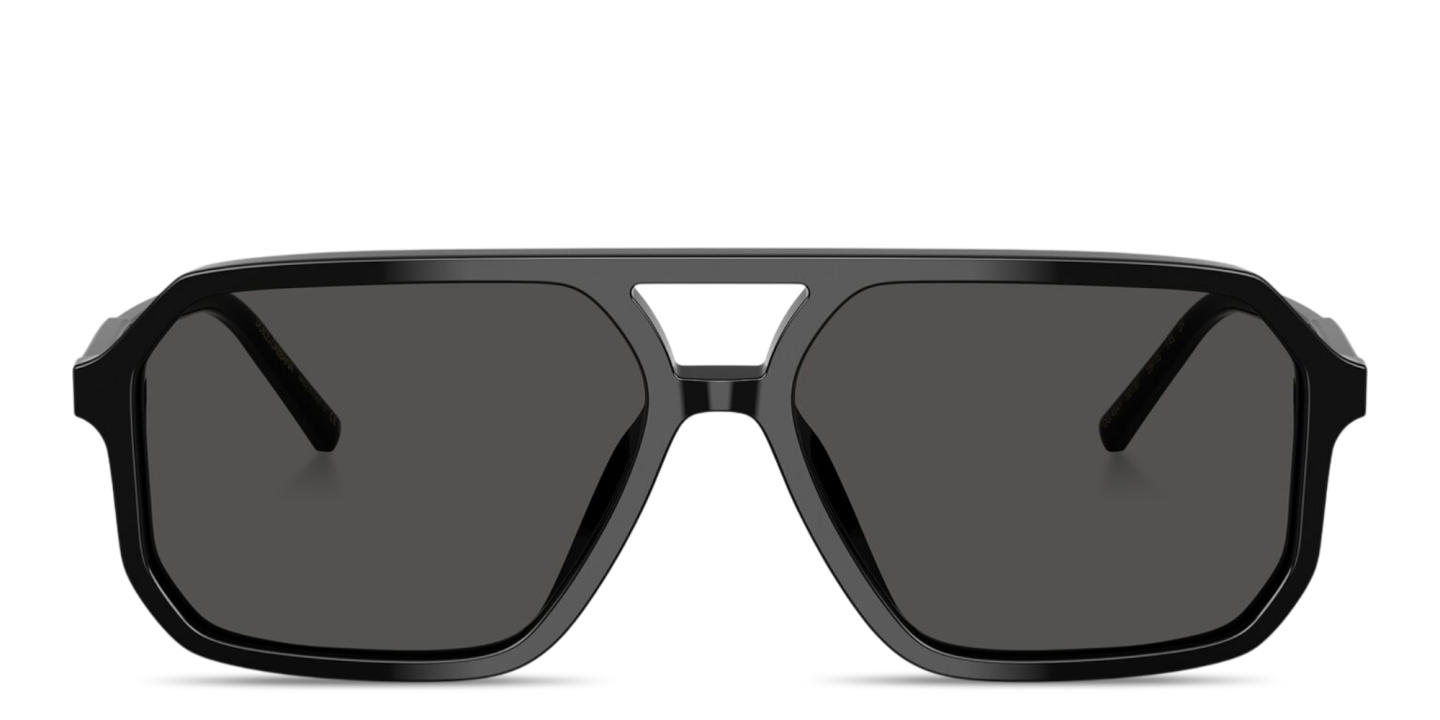Shop Dolce & Gabbana Logo Signature Unisex Pilot Sunglasses in Black online.