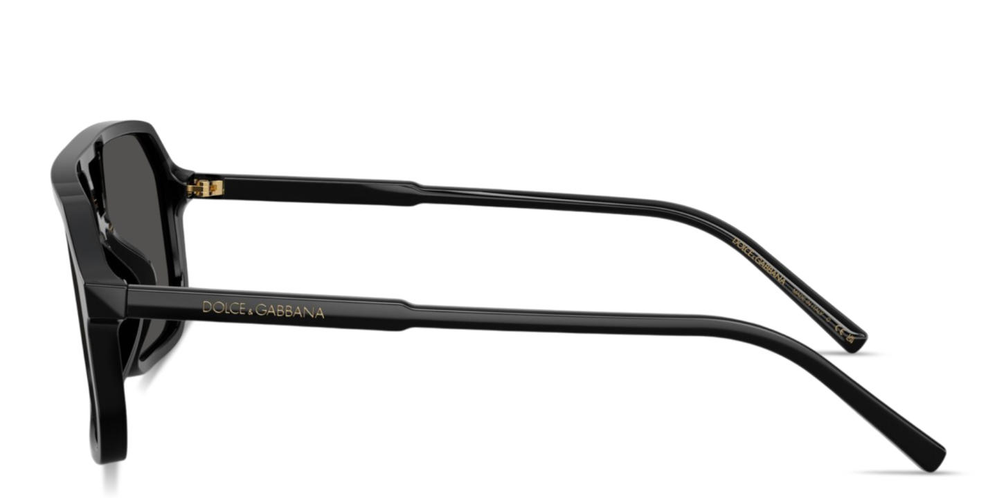 Shop Dolce & Gabbana Logo Signature Unisex Pilot Sunglasses in Black online.
