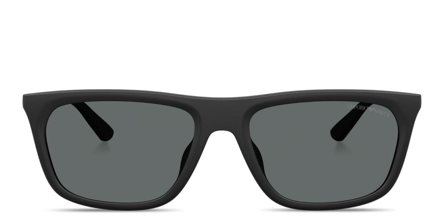 Shop Emporio Armani Eagle Logo Pillow Sunglasses in Black online.