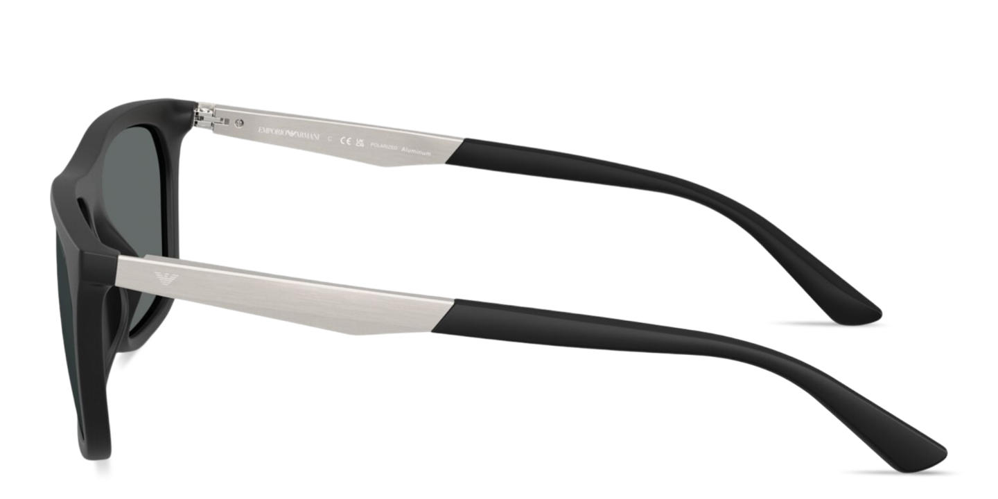 Shop Emporio Armani Eagle Logo Pillow Sunglasses in Black online.