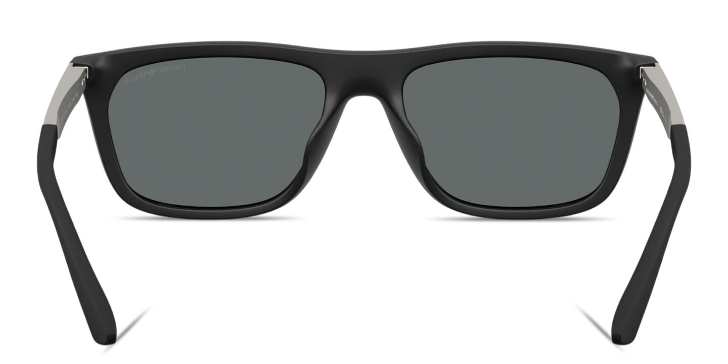 Shop Emporio Armani Eagle Logo Pillow Sunglasses in Black online.