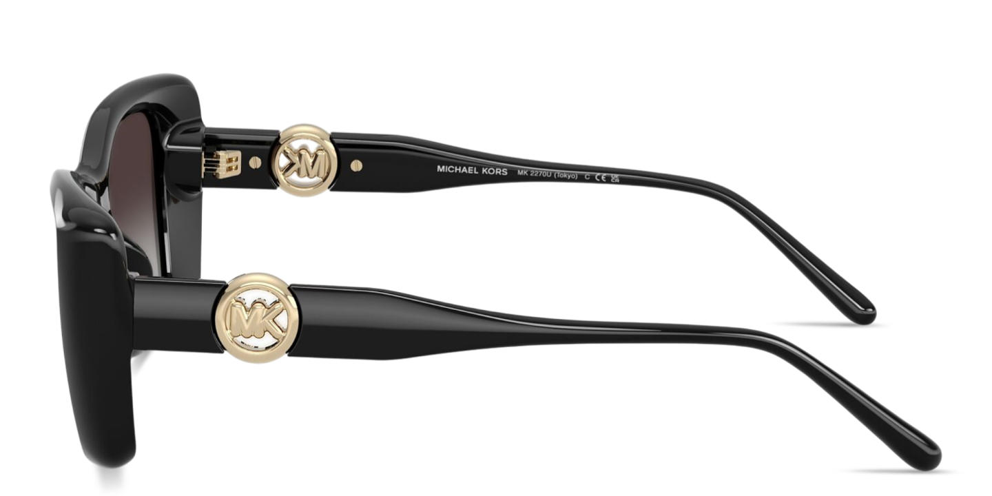 Shop Michael Kors Tokyo Square Sunglasses in Black online.