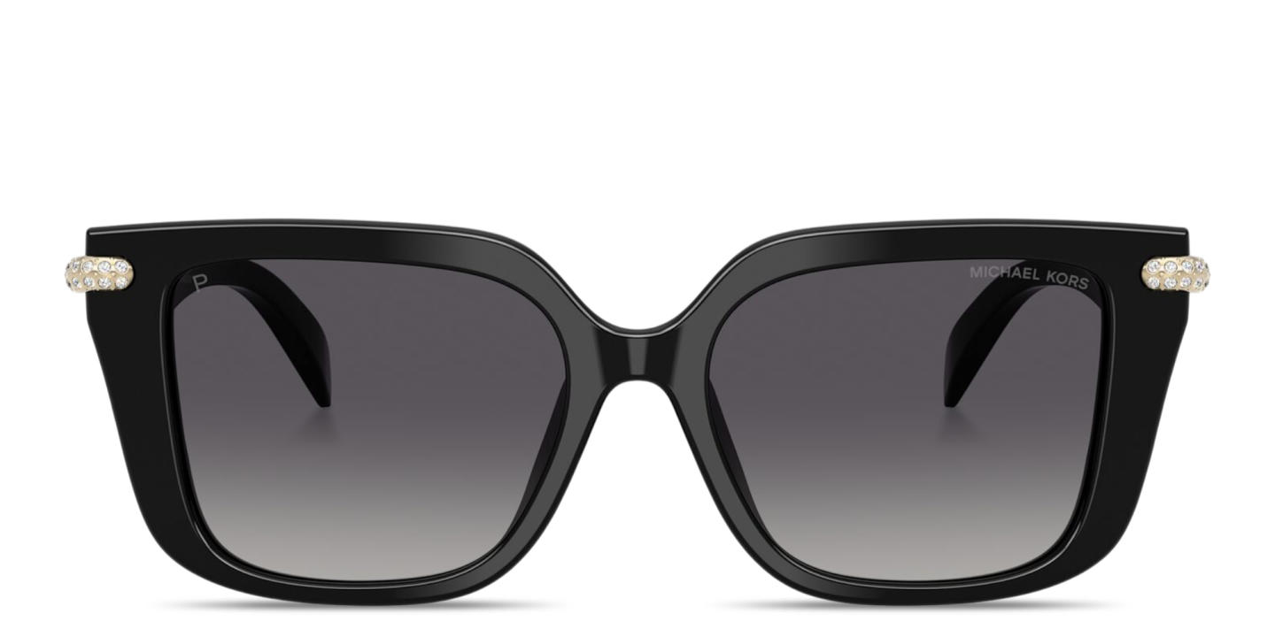 Shop Michael Kors Santo Domingo Square Sunglasses in Black online.