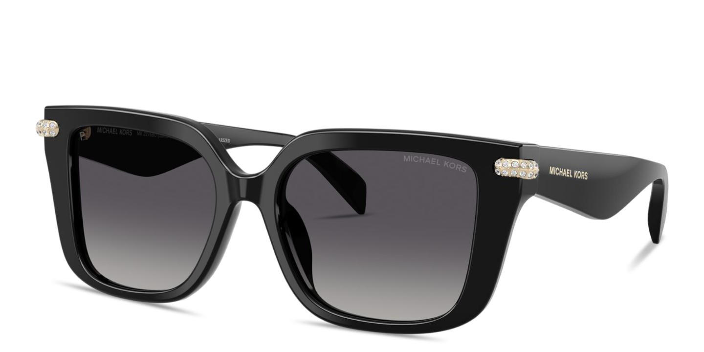 Shop Michael Kors Santo Domingo Square Sunglasses in Black online.