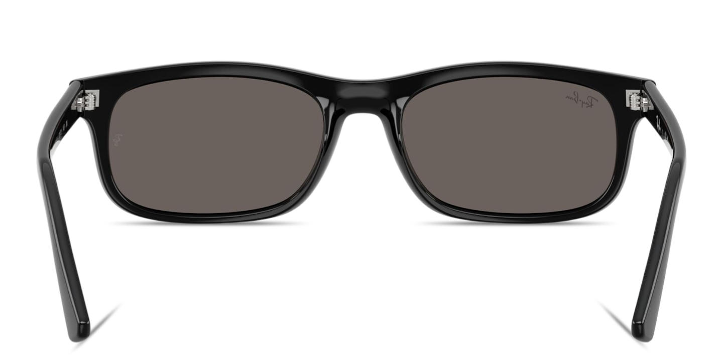 Shop Ray-Ban Embossed Logo Unisex Rectangle Sunglasses in Black online.