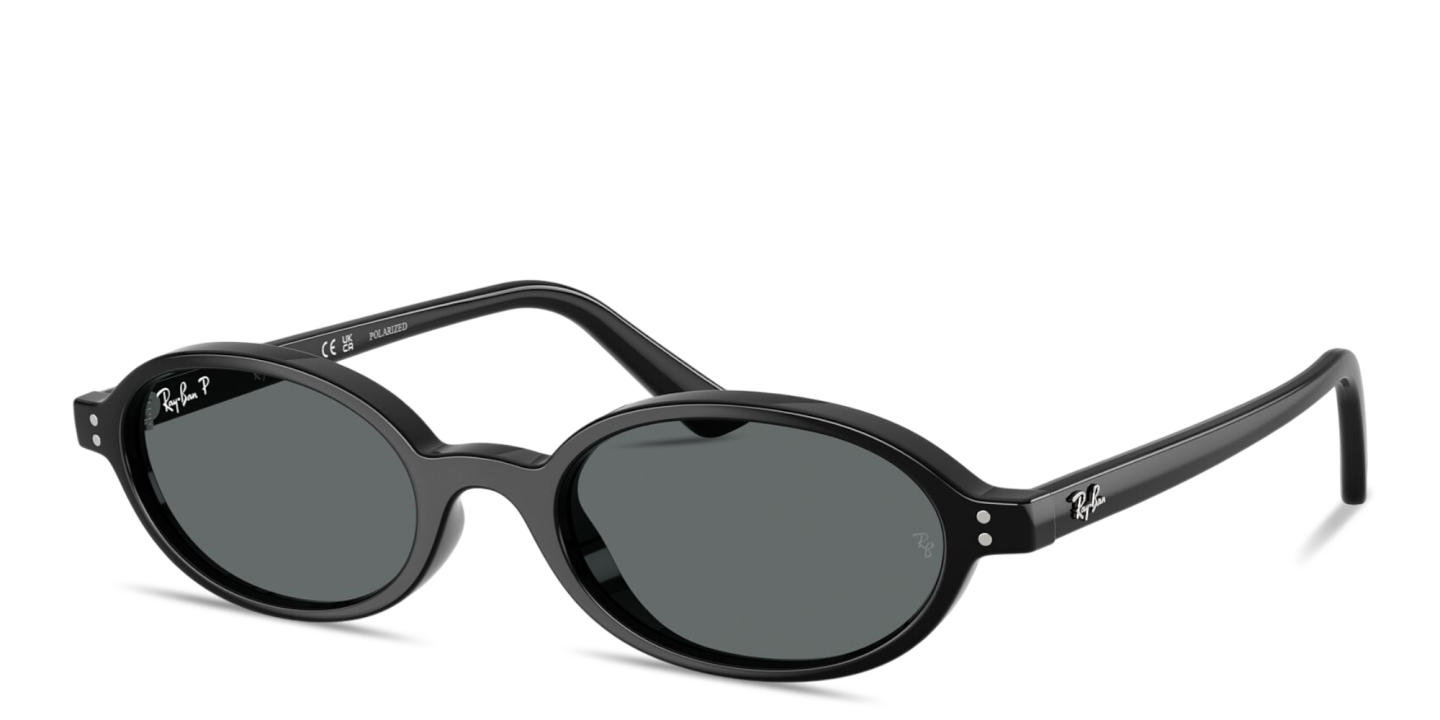 Shop Ray-Ban Khal Unisex Oval Sunglasses in Black online.