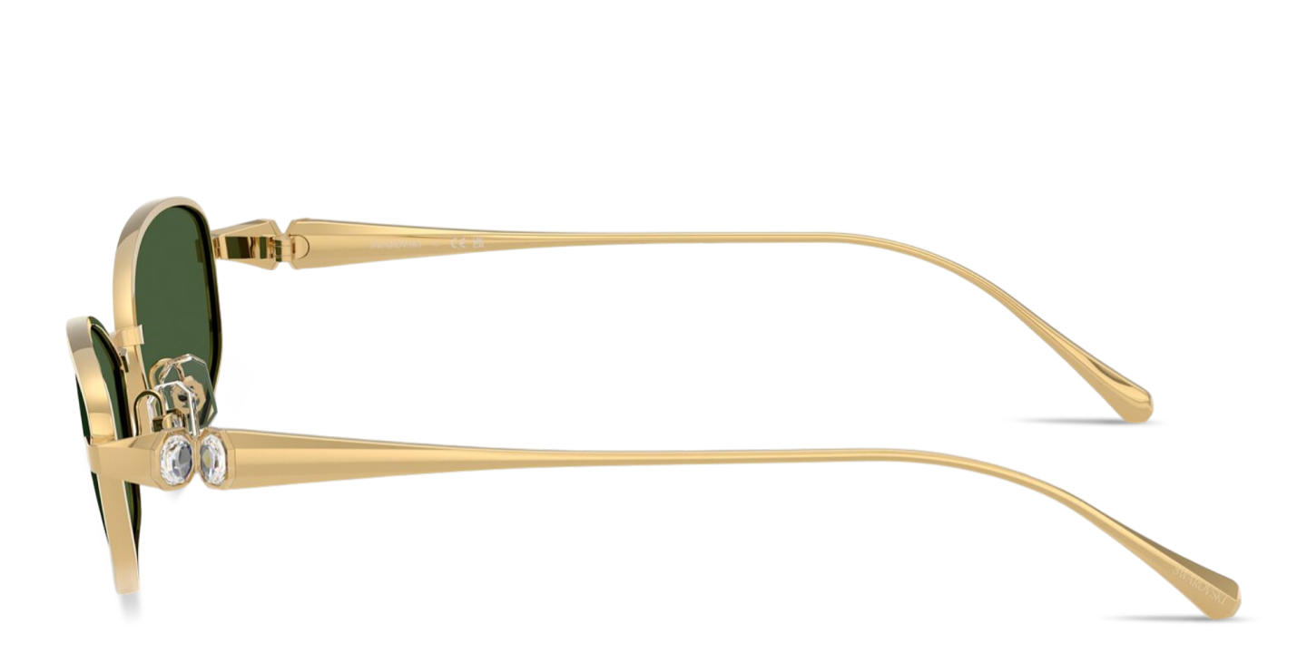 Shop Swarovski Crystal-Embellished Pillow Sunglasses in Gold online.