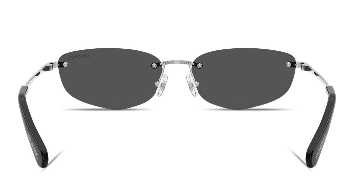 Shop Swarovski Crystal Rimless Irregular Sunglasses in Silver online.