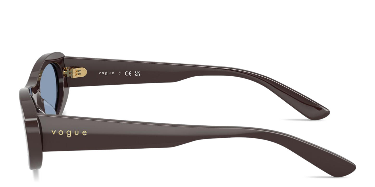 Shop Vogue Eyewear Logo Lettering Oval Sunglasses in Moka online.