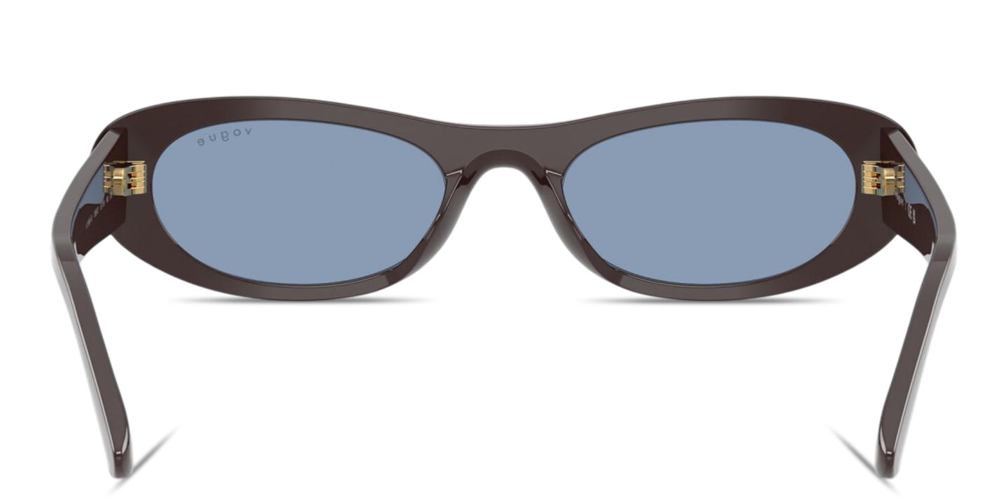 Shop Vogue Eyewear Logo Lettering Oval Sunglasses in Moka online.