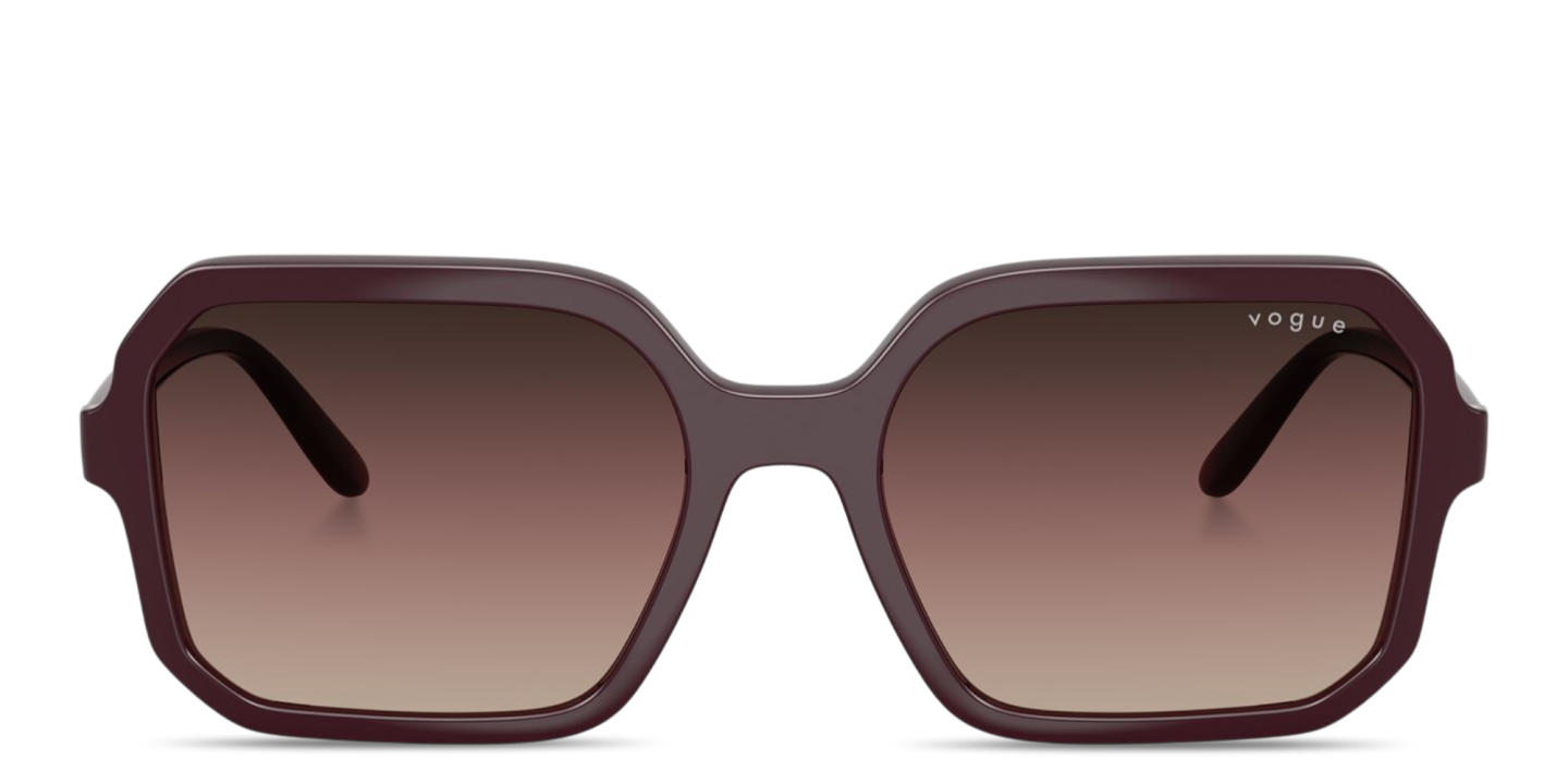 Shop Vogue Eyewear Logo Print Oversized Square Sunglasses in Bordeaux online.