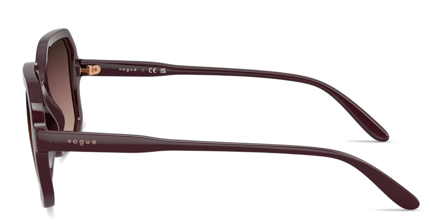 Shop Vogue Eyewear Logo Print Oversized Square Sunglasses in Bordeaux online.