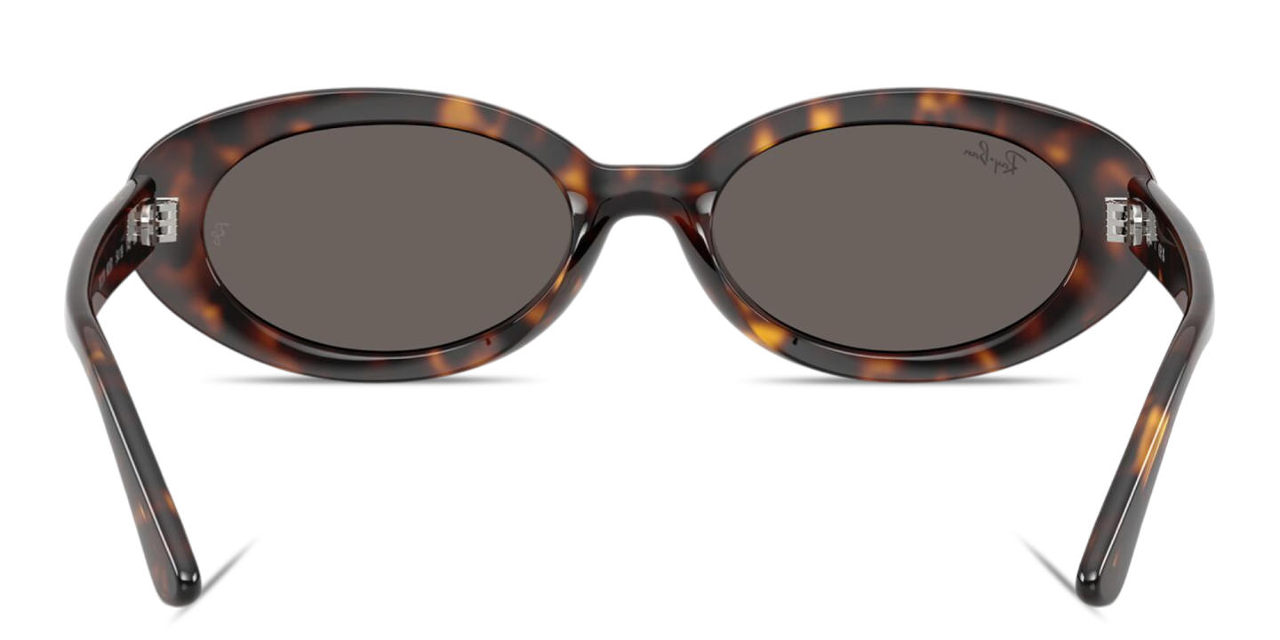 Shop Ray-Ban Embossed Logo Oval Sunglasses in Havana online.