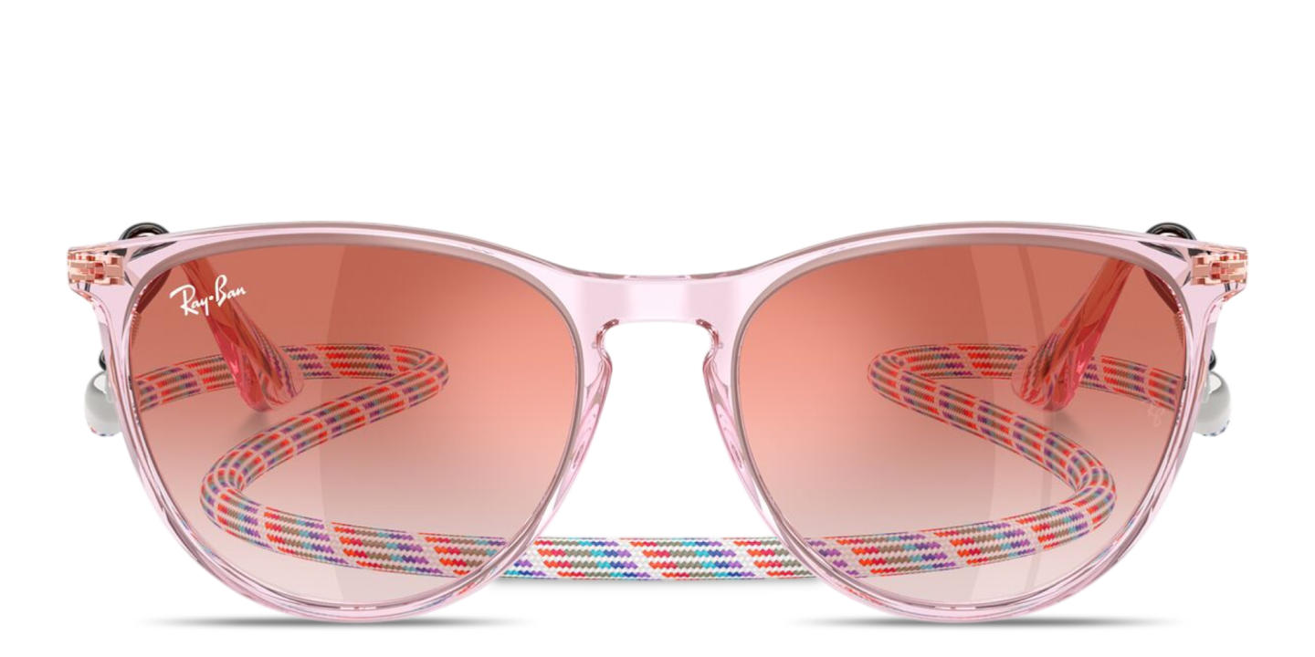 Shop Ray-Ban Junior Erika Kids Panthos Sunglasses in Transparent Violet online.