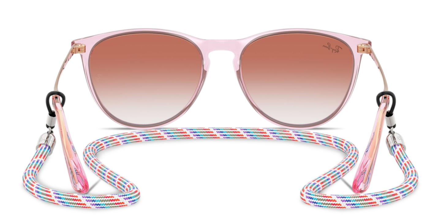 Shop Ray-Ban Junior Erika Kids Panthos Sunglasses in Transparent Violet online.