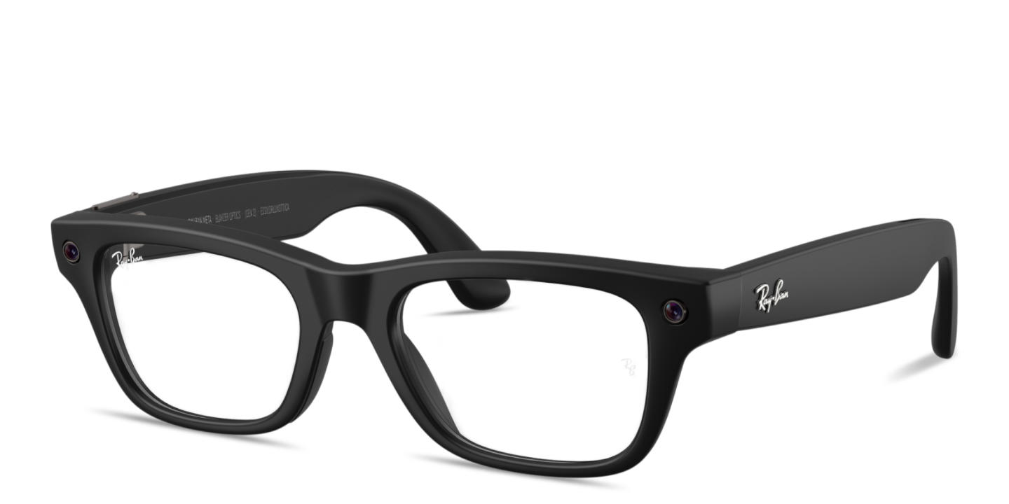 Shop Ray-Ban Meta Blayzer Optics Unisex Rectangle Eyeglasses in Black online.