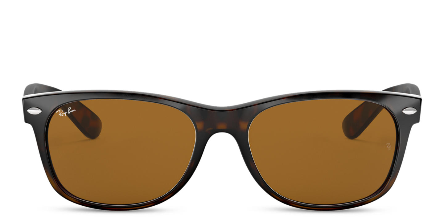 Shop Ray-Ban New Wayfarer Square Sunglasses in Light Havana online.