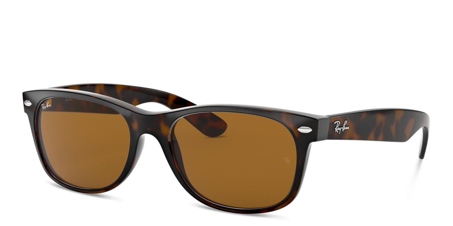 Shop Ray-Ban New Wayfarer Square Sunglasses in Light Havana online.