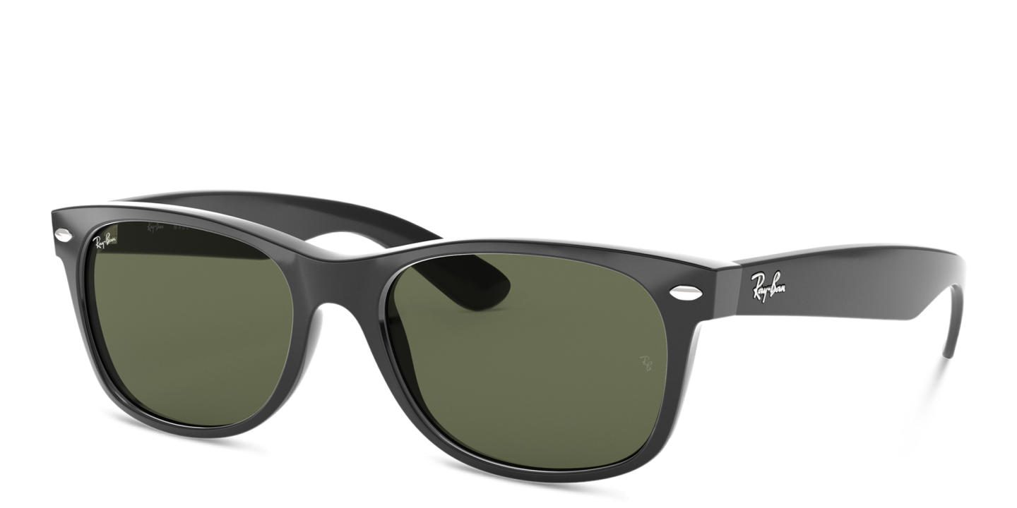 Ray-Ban New Wayfarer Unisex Square Sunglasses in Polished Black – Product Photo 2