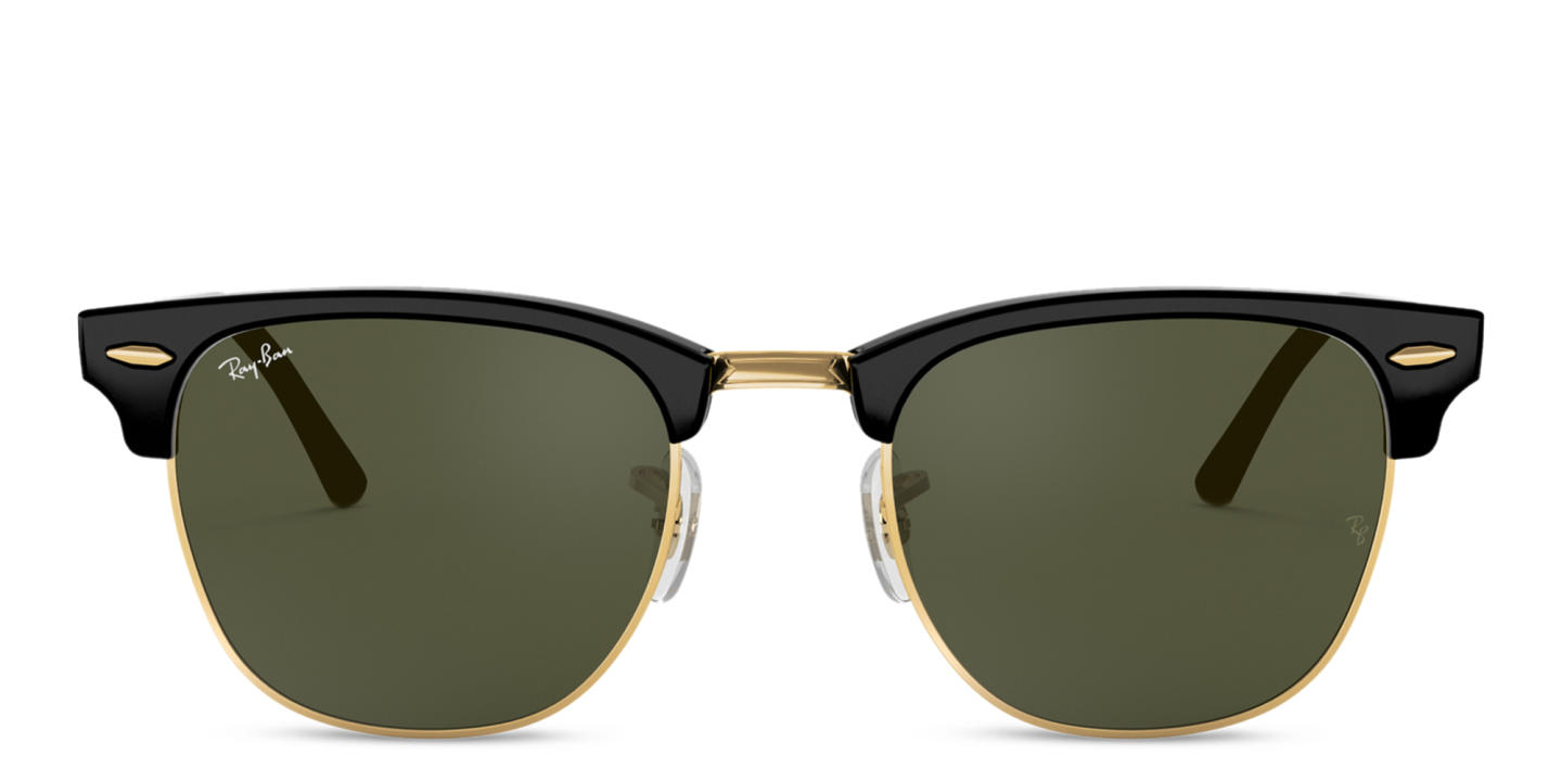 Shop Ray-Ban Clubmaster Square Sunglasses in Black online.