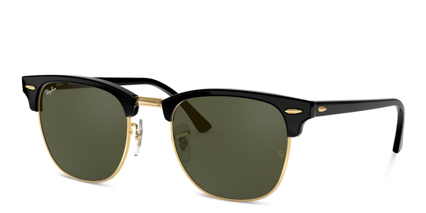 Shop Ray-Ban Clubmaster Square Sunglasses in Black online.
